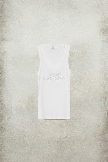 SHINY TEXT TOP LUDOVIC DE SAINT SERNIN x ZARA - White by Zara