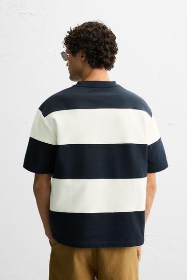 CONTRAST STRIPE SWEATSHIRT - Ecru / Navy by Zara - Image 2
