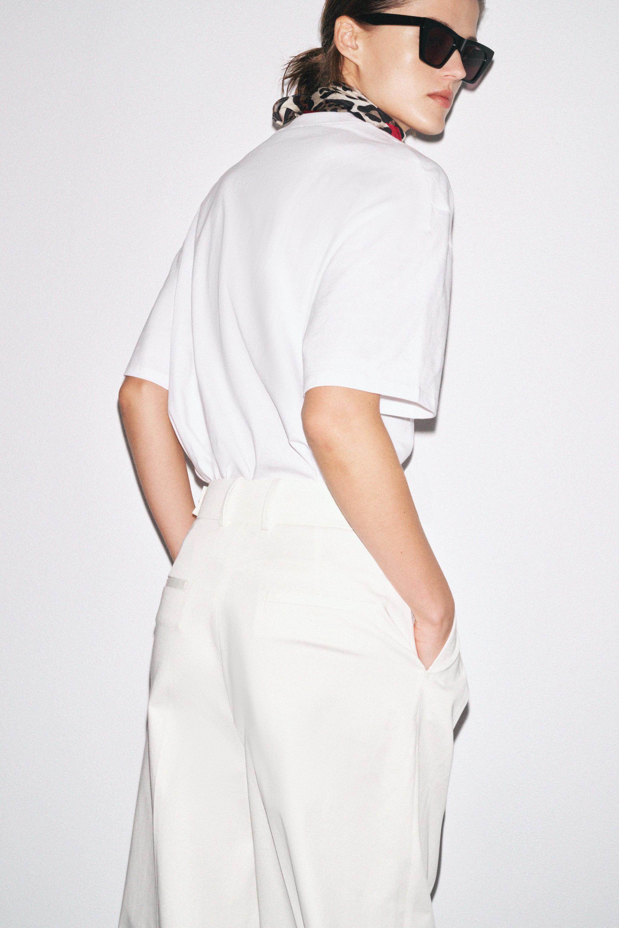 オーバーサイズテキストTシャツ - ホワイト | ZARA Japan / 日本