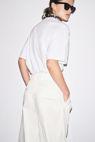 OVERSIZED TEXT T-SHIRT - White by Zara - Image 1