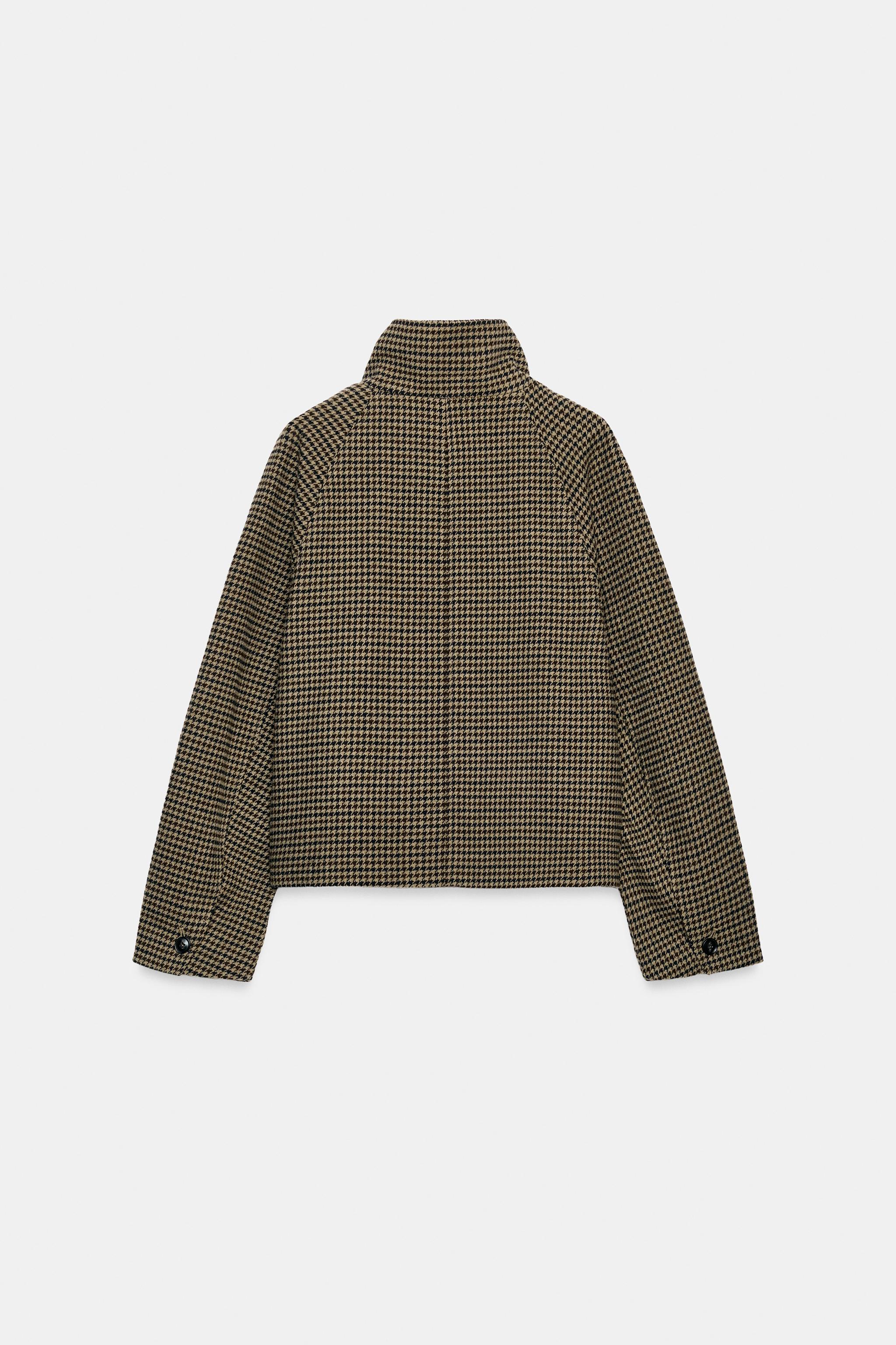 HOUNDSTOOTH FROG FASTENING JACKET