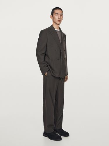 Pantalon de costume 100 % laine - LIMITED - Marron de Zara