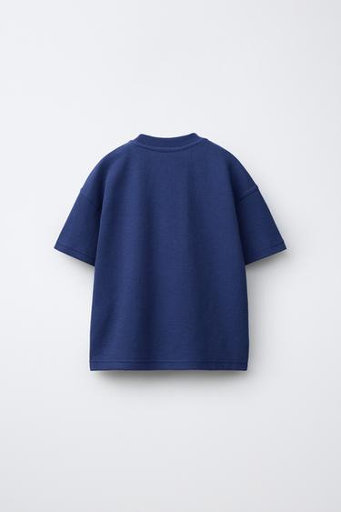 ENSEMBLE T-SHIRT ET SHORT GAUFRÉ ÉTIQUETTE - Bleu roi de Zara - Image 2