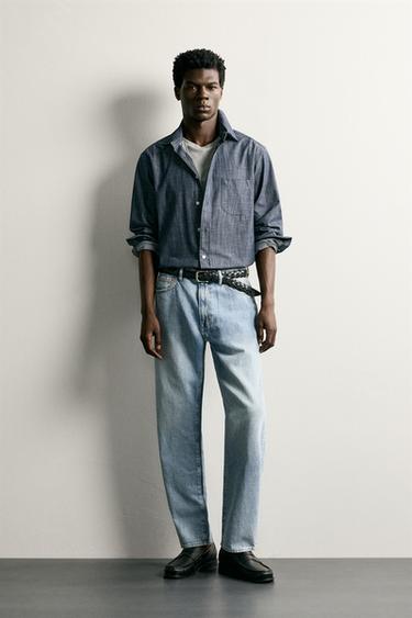 Jeans de corte regular y ligero