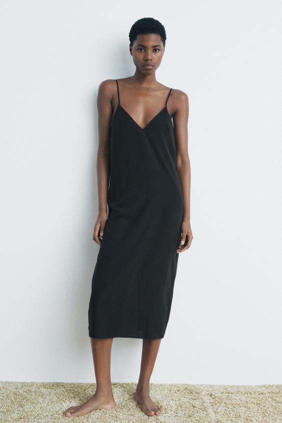 Slip Dress Zara Australia Dresses LONG SLIP DRESS WITH MULTI