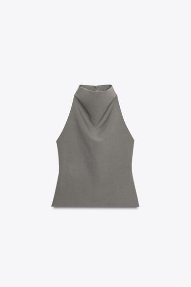 NECKHOLDER-TOP MIT FREIEM RÜCKEN - Grünlich von Zara - Bild 0