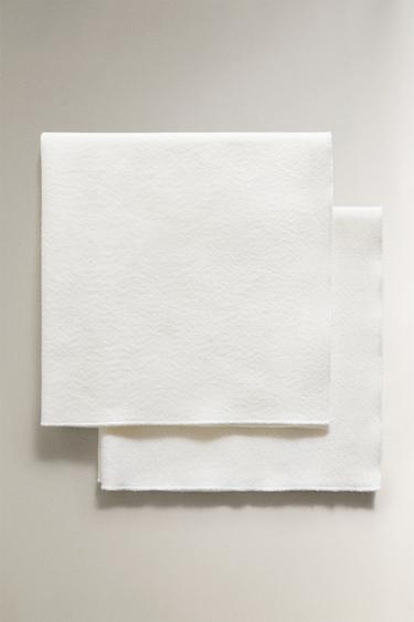 Zara COARSE COTTON NAPKINS (PACK OF 2) - 白色 - 圖片 0
