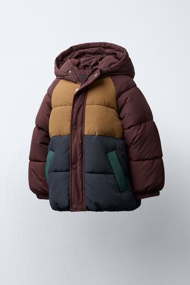 ABRIGO ACOLCHADO POLAR COLOR BLOCK WATER REPELLENT - Marino de Zara