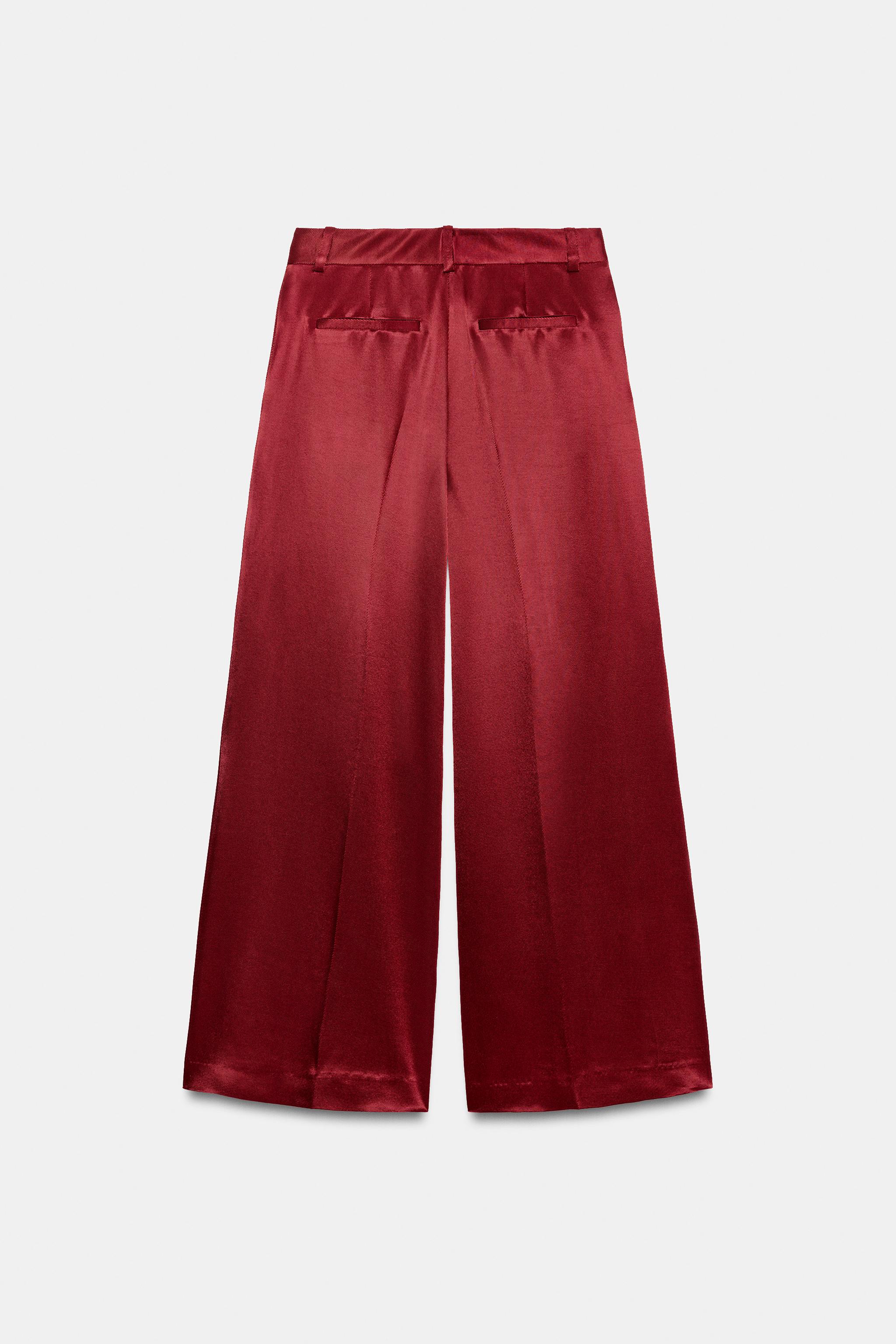 Zara Dökümlü Geniş Paça Pantolon görsel 7