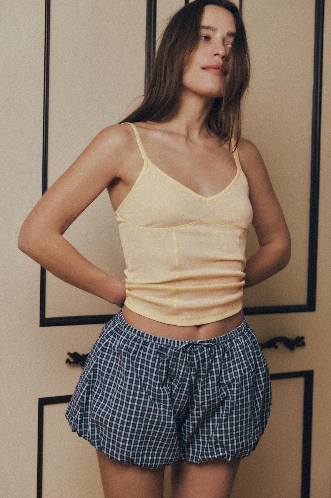 STRAPPY TOP WITH SEAMS