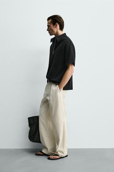 POLO RELAXED FIT À ZIP - Noir de Zara - Image 3