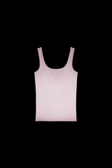 RIBBED TOP - Mauve by Zara - Image 0