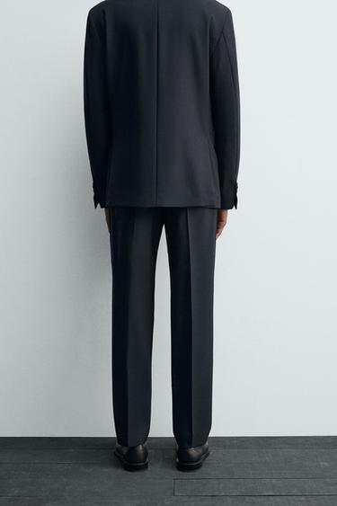 PANTALON DE COSTUME 100 % LAINE - Bleu marine de Zara - Image 2