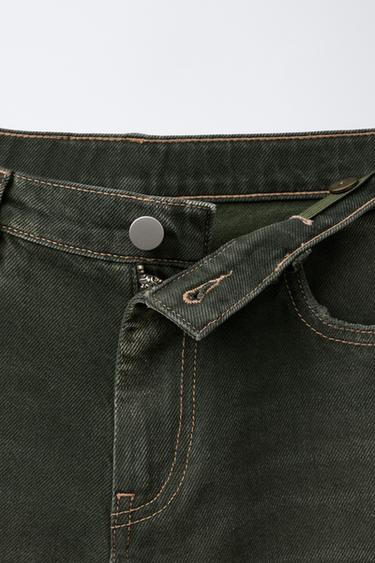 DISTRESSED-EFFECT BALLOON JEANS - Grey green by Zara - Image 2