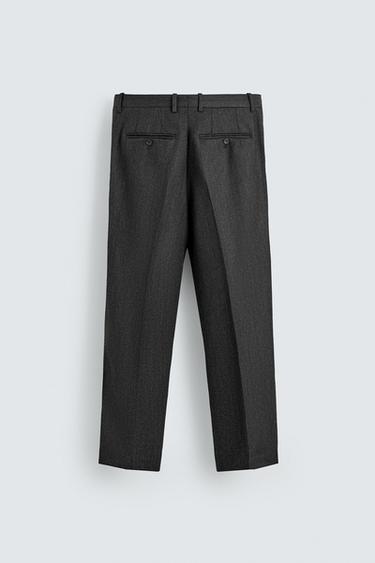 PANTALON 100% LAINE - Gris anthracite de Zara - Image 7