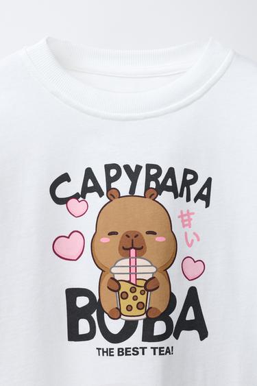 CAPYBARA CAPYFUN © PRINT T-SHIRT - White by Zara - Image 2