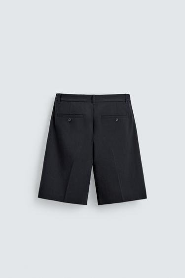 BERMUDA PLIS COSTUME RELAXED FIT - Bleu marine foncé de Zara - Image 6
