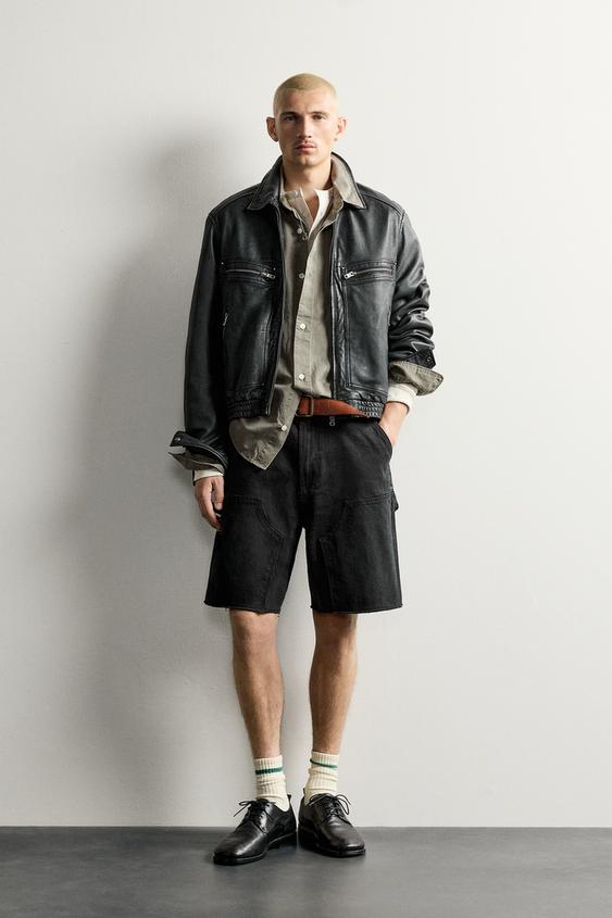 BERMUDA RELAXED FIT BOLSILLO CARPINTERO - Negro de Zara - Imagen 0