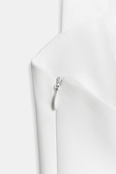 HALTER NECK PLEATED TOP - White by Zara - Image 6