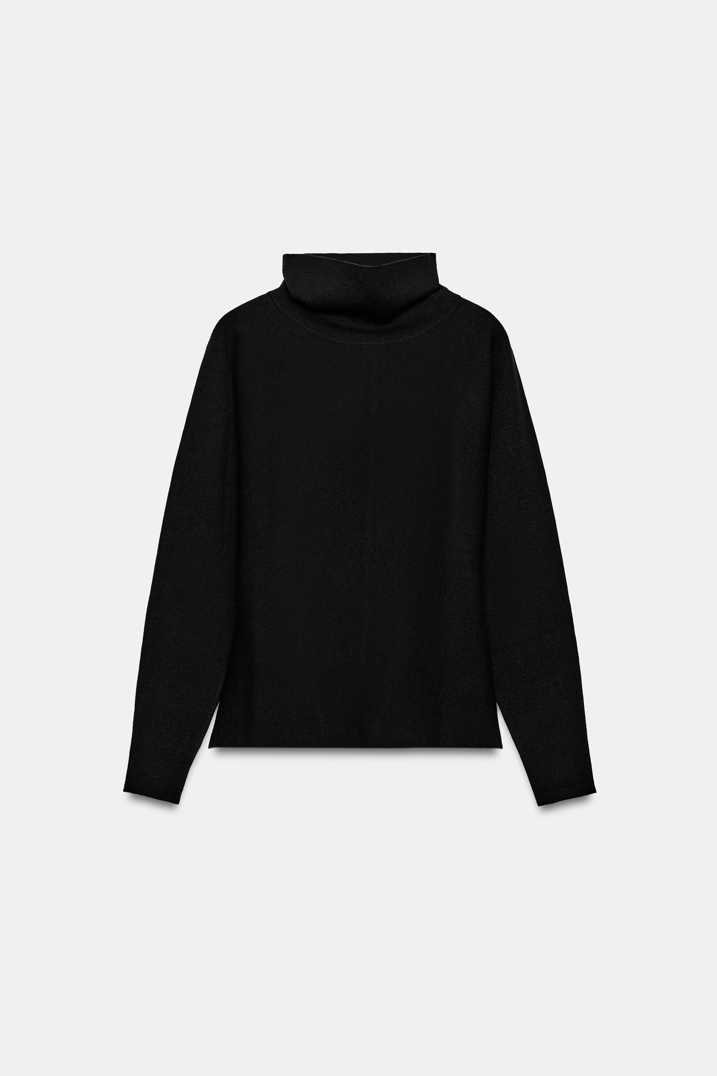 Женский свитер Zara High Neck Knit, цвет: Чёрный — фото 7