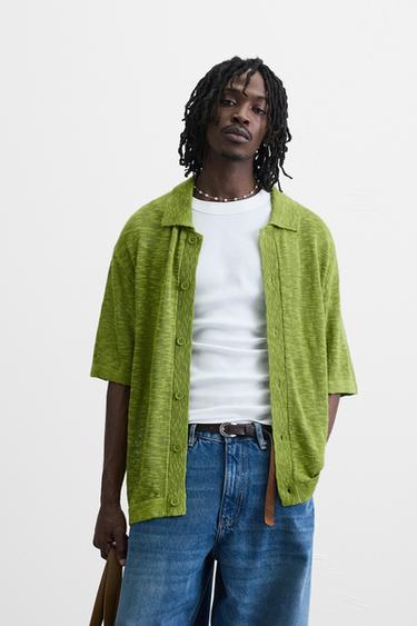 IRREGULAR KNIT SHIRT - Pistachio by Zara - Image 2