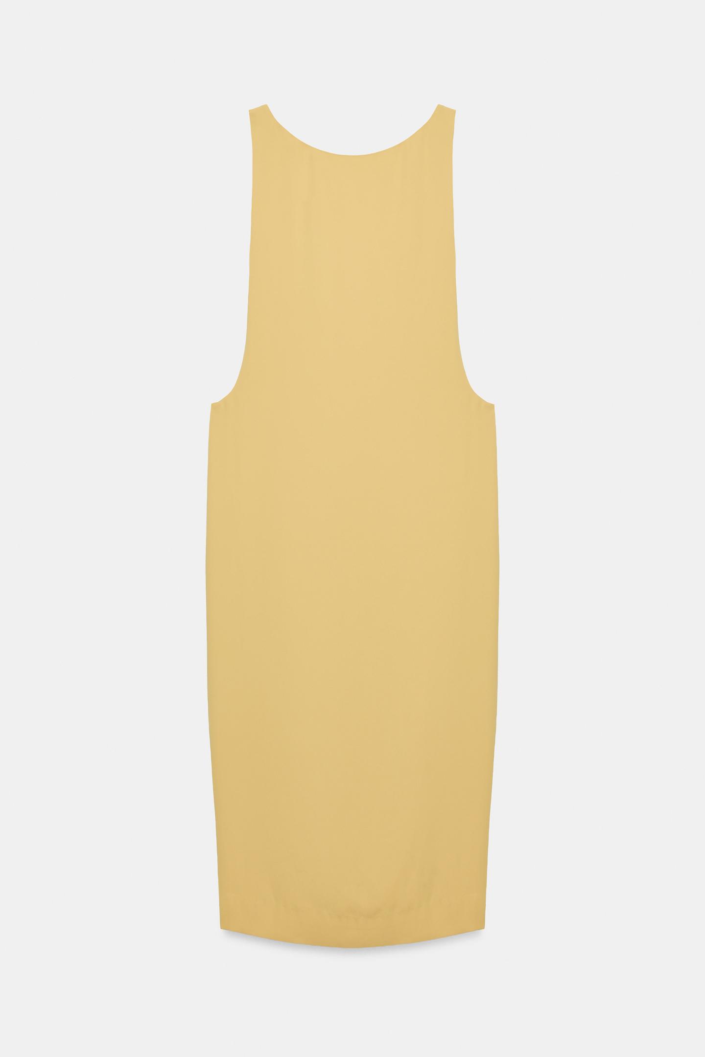 Женское платье Zara Solid Sleeveless MIDI, цвет: Светлый жёлтый — фото 7