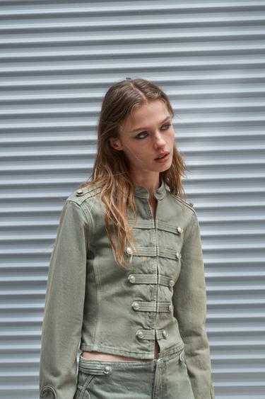 FITTED JACKET WITH BUTTONS - Green by Zara