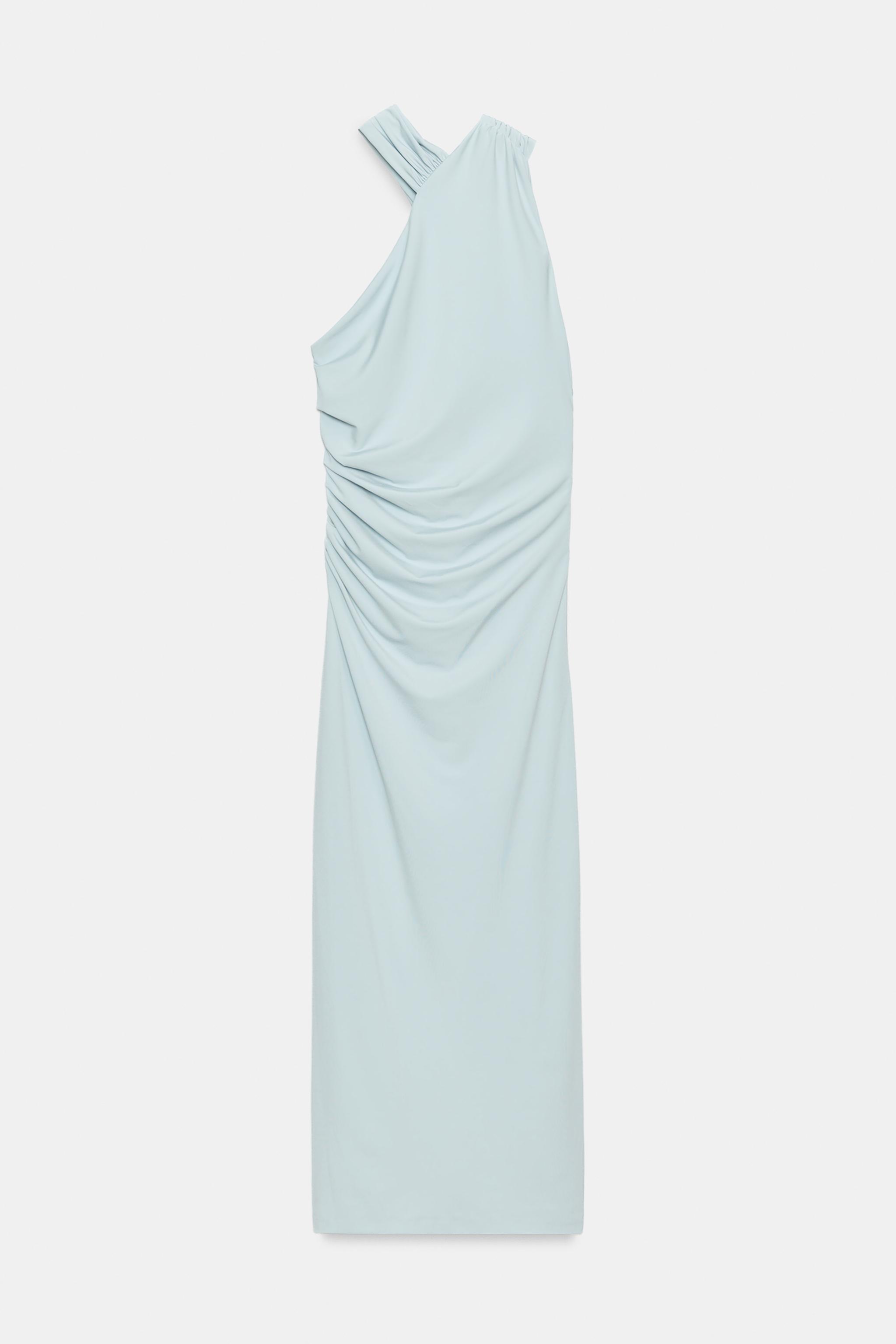 Женские платья Zara RUCHED HALTER DRESS — фото 7