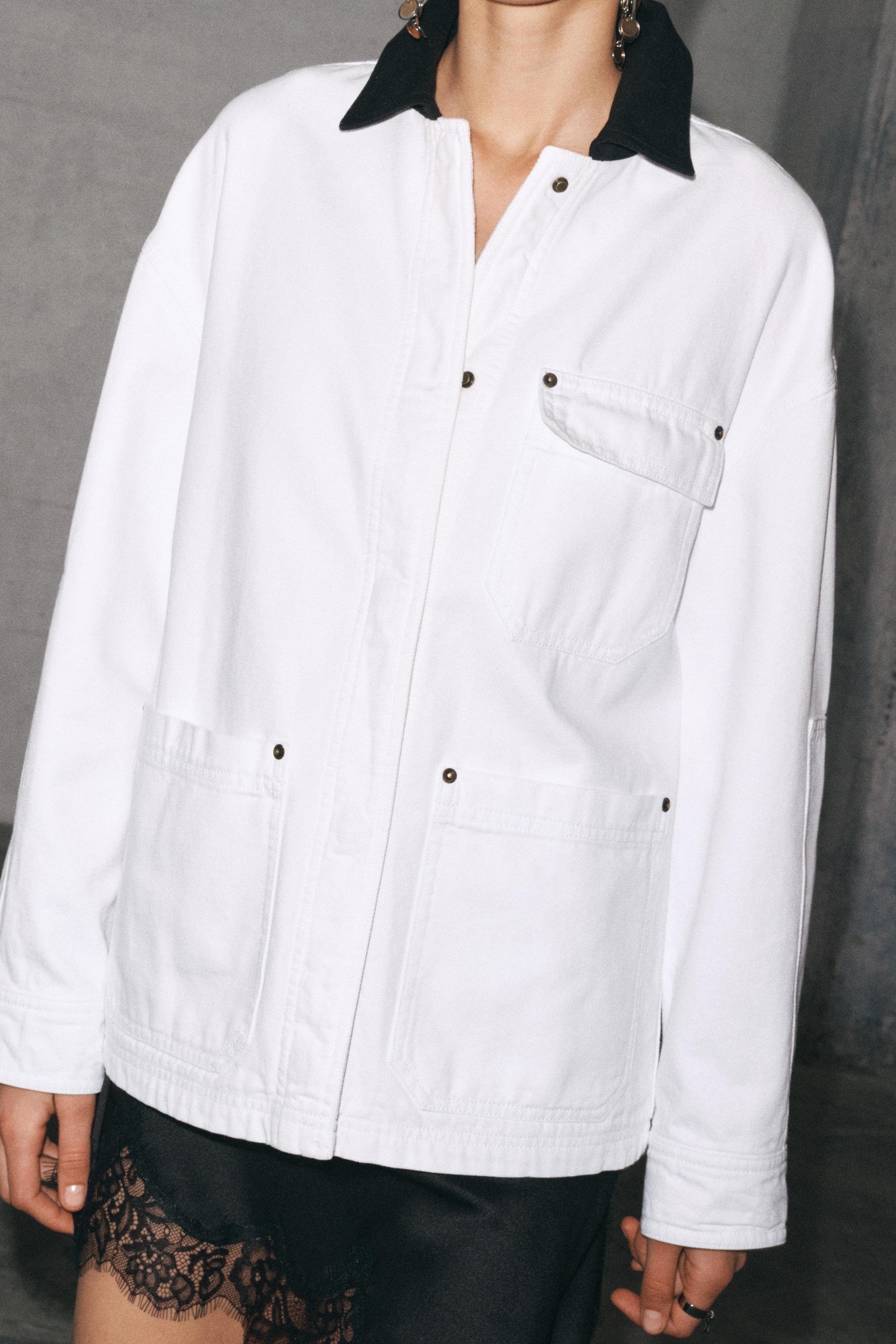 安心★関税込み★ZARA★ZW COLLECTION CONTRAST-COLLAR OVERSHIR ZW COLLECTION CONTRAST COLLAR OVERSHIRT - Red | ZARA United