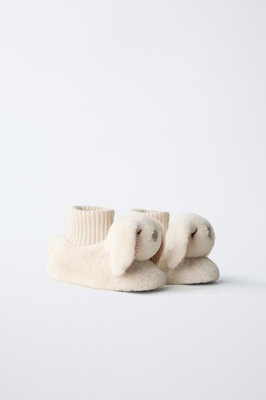 PANTUFLAS CONEJITO - Blanco Crudo de Zara