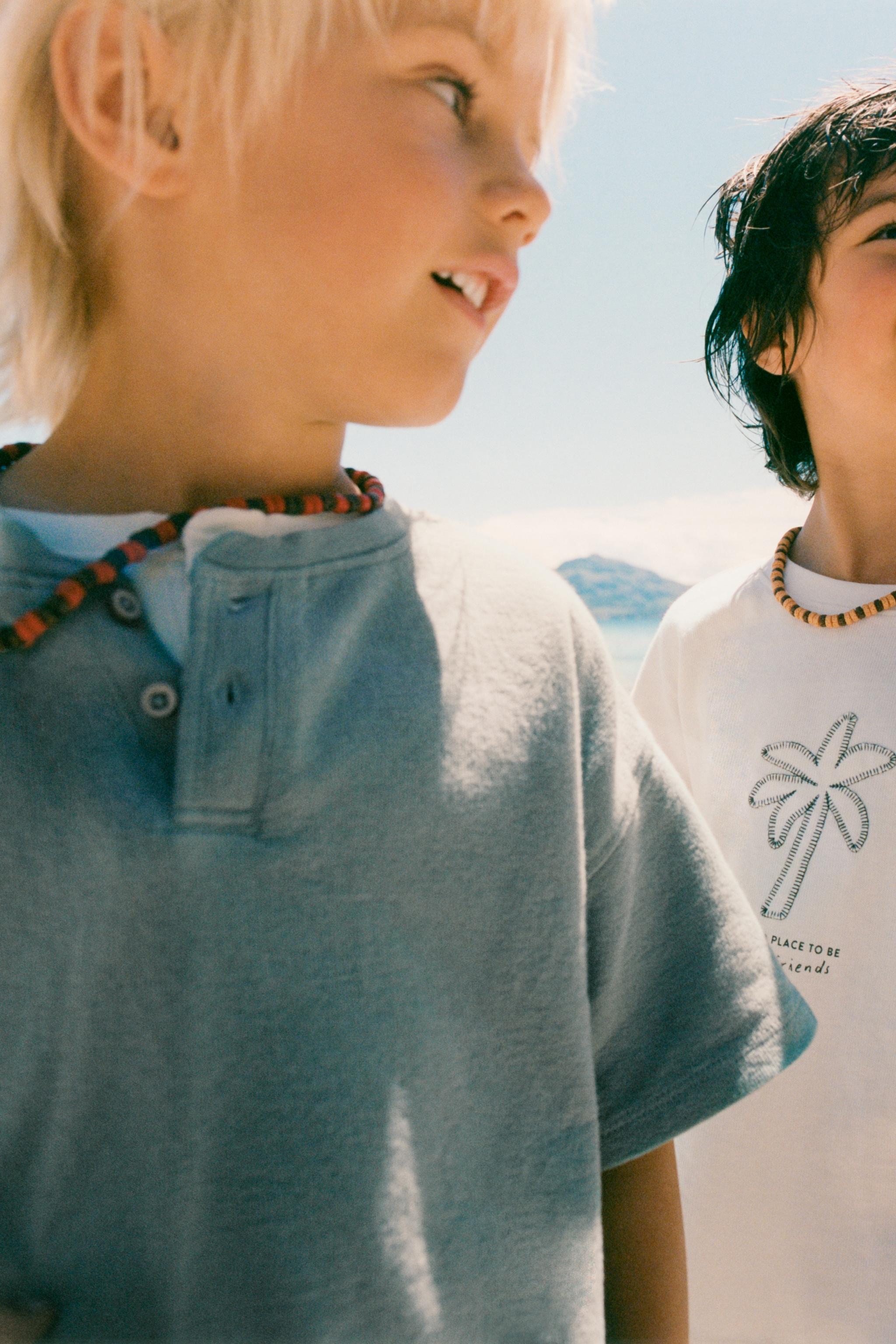 EMBROIDERED T-SHIRT — Mid-ecru