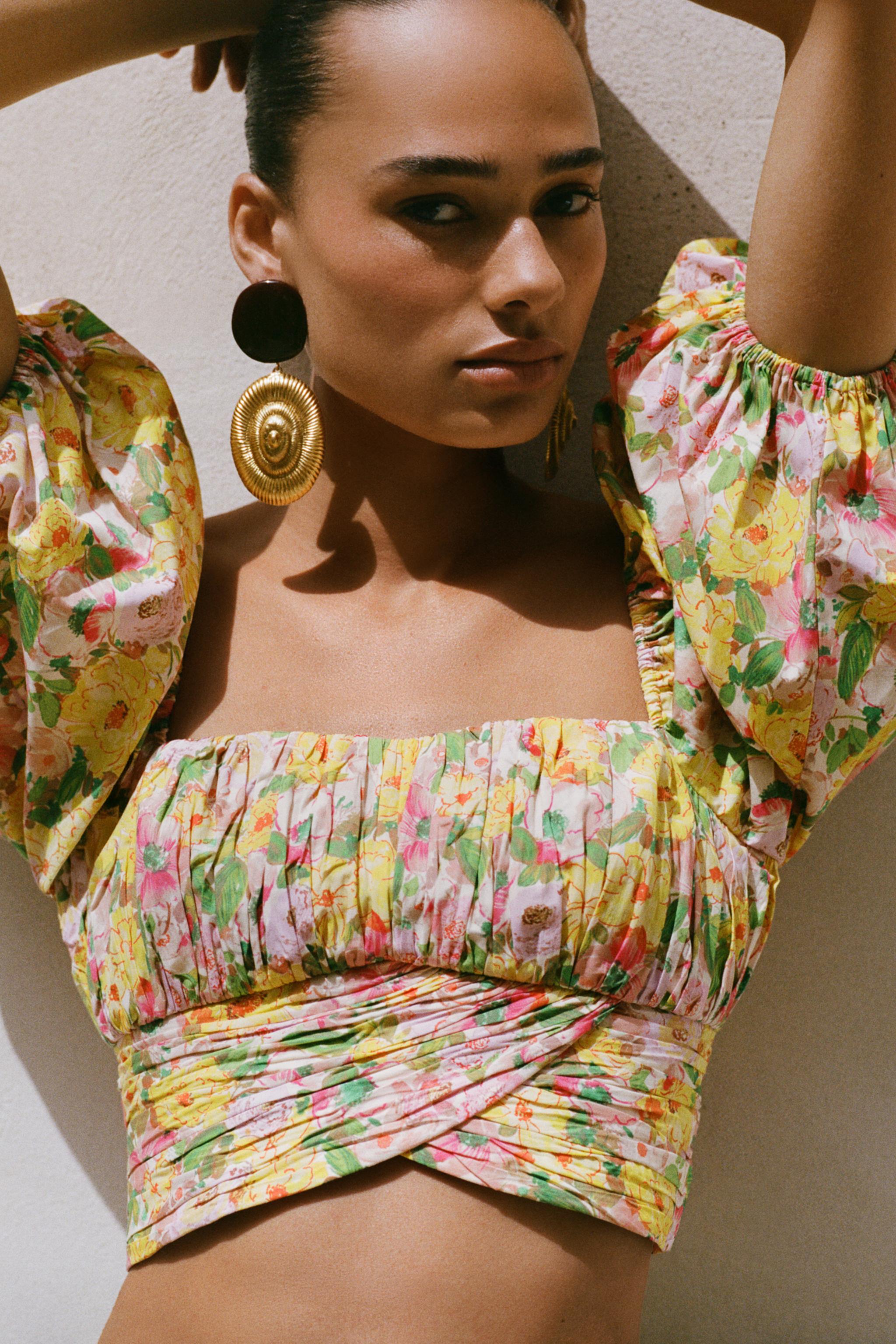 FLORAL PRINT TOP WITH BOW