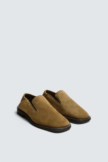 MOCASSINS EN CUIR - Beige de Zara