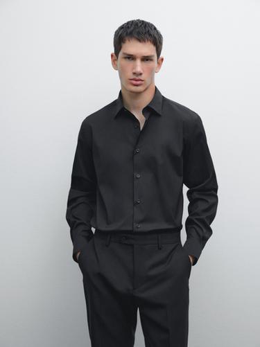 Zara Slim fit stretch shirt - Black