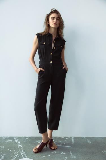 MONO LARGO CON RAMIO - Negro de Zara