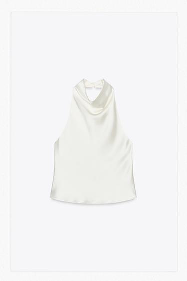 TOP HALTER بمظهر ساتاني - خَام الخاص بـ Zara