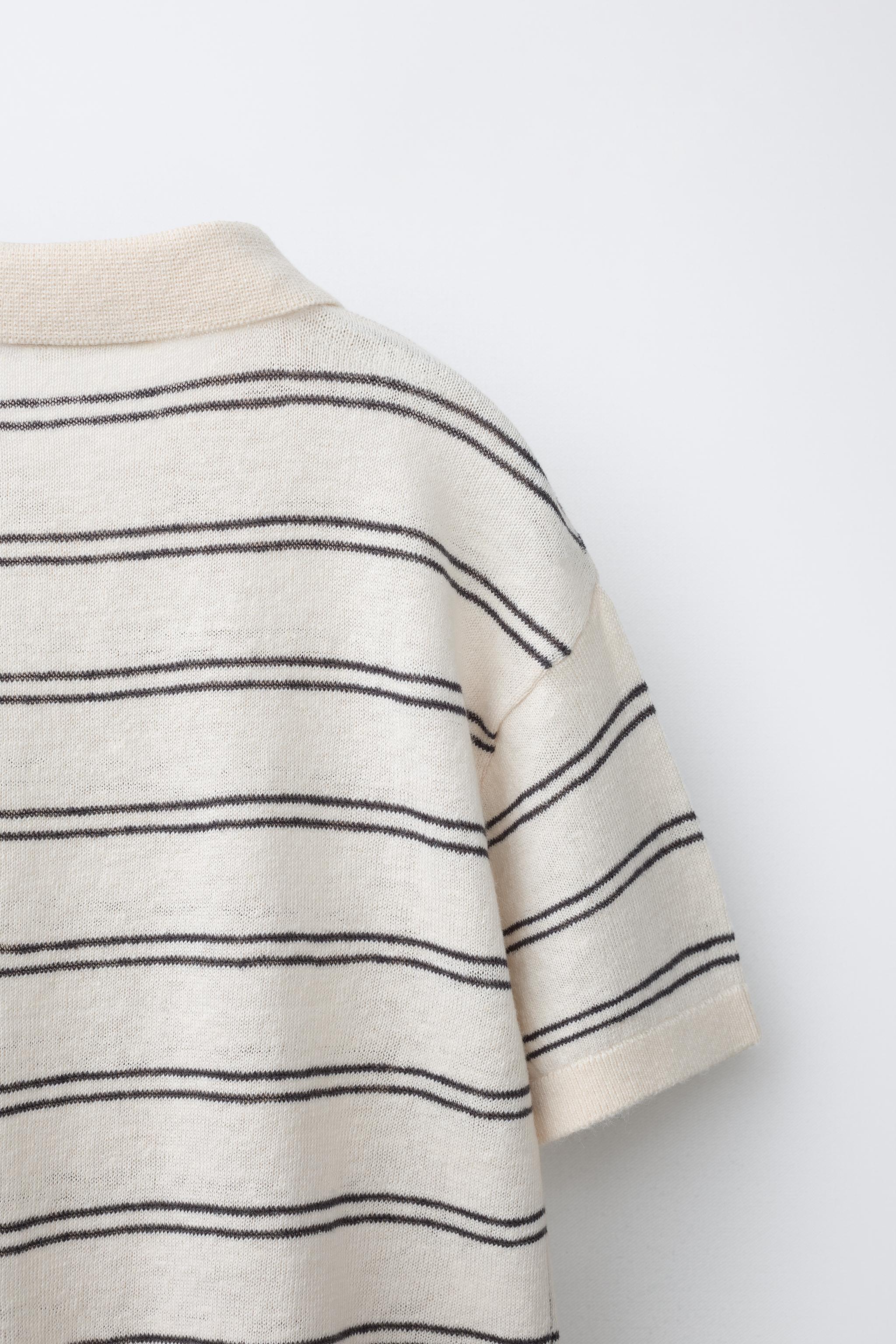 KNIT COTTON LINEN POLO SHIRT