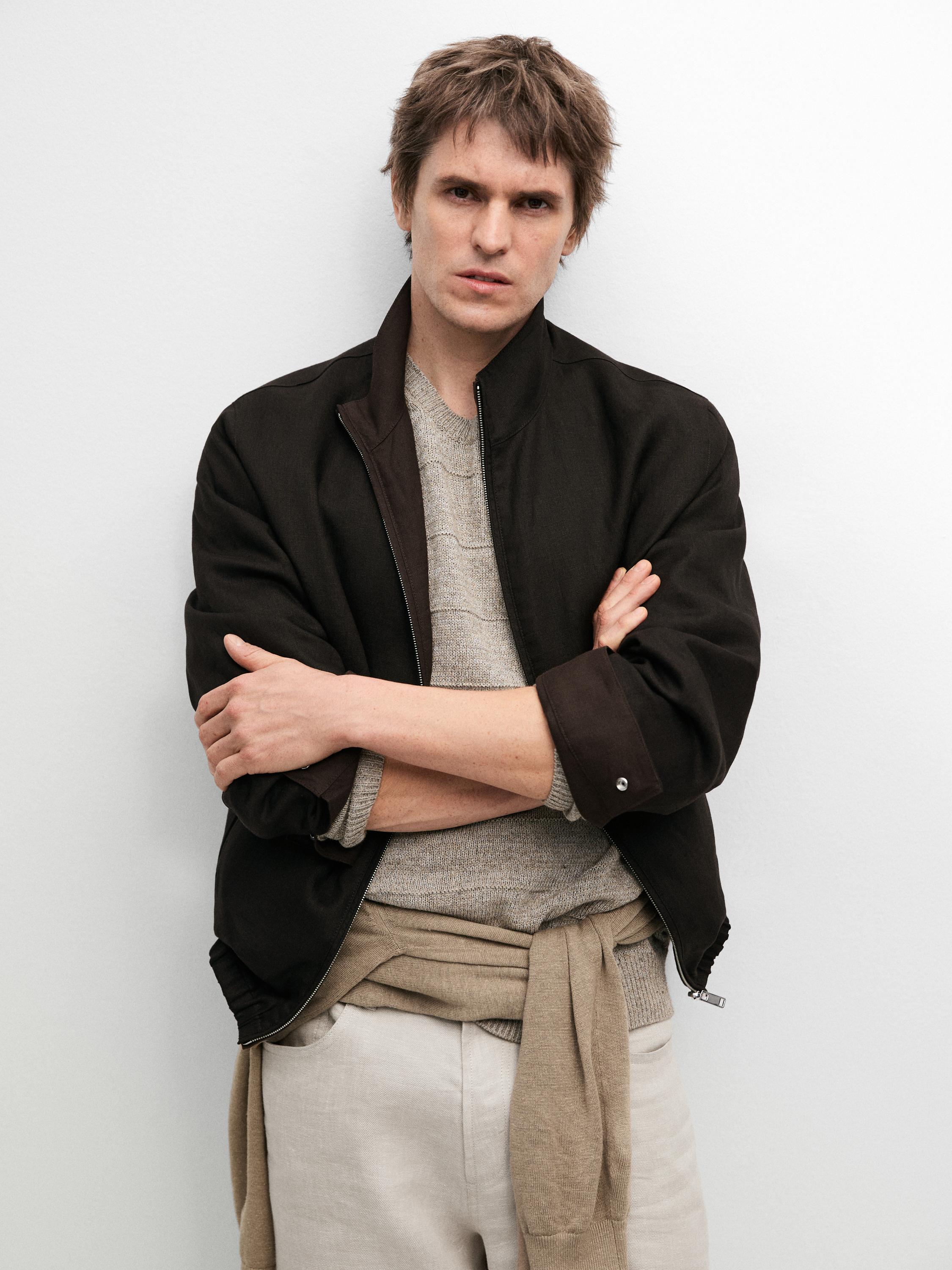 Reversible linen jacket