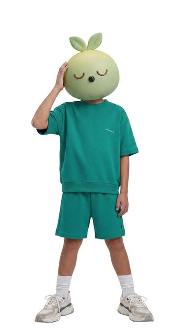 SHORT SLEEVE SWEATSHIRT WITH RAISED SLOGAN - Green by Zara - Image 0