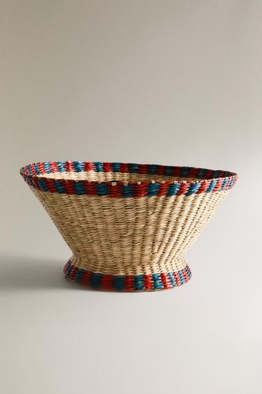 CONTRAST SEAGRASS BASKET - Light beige by Zara