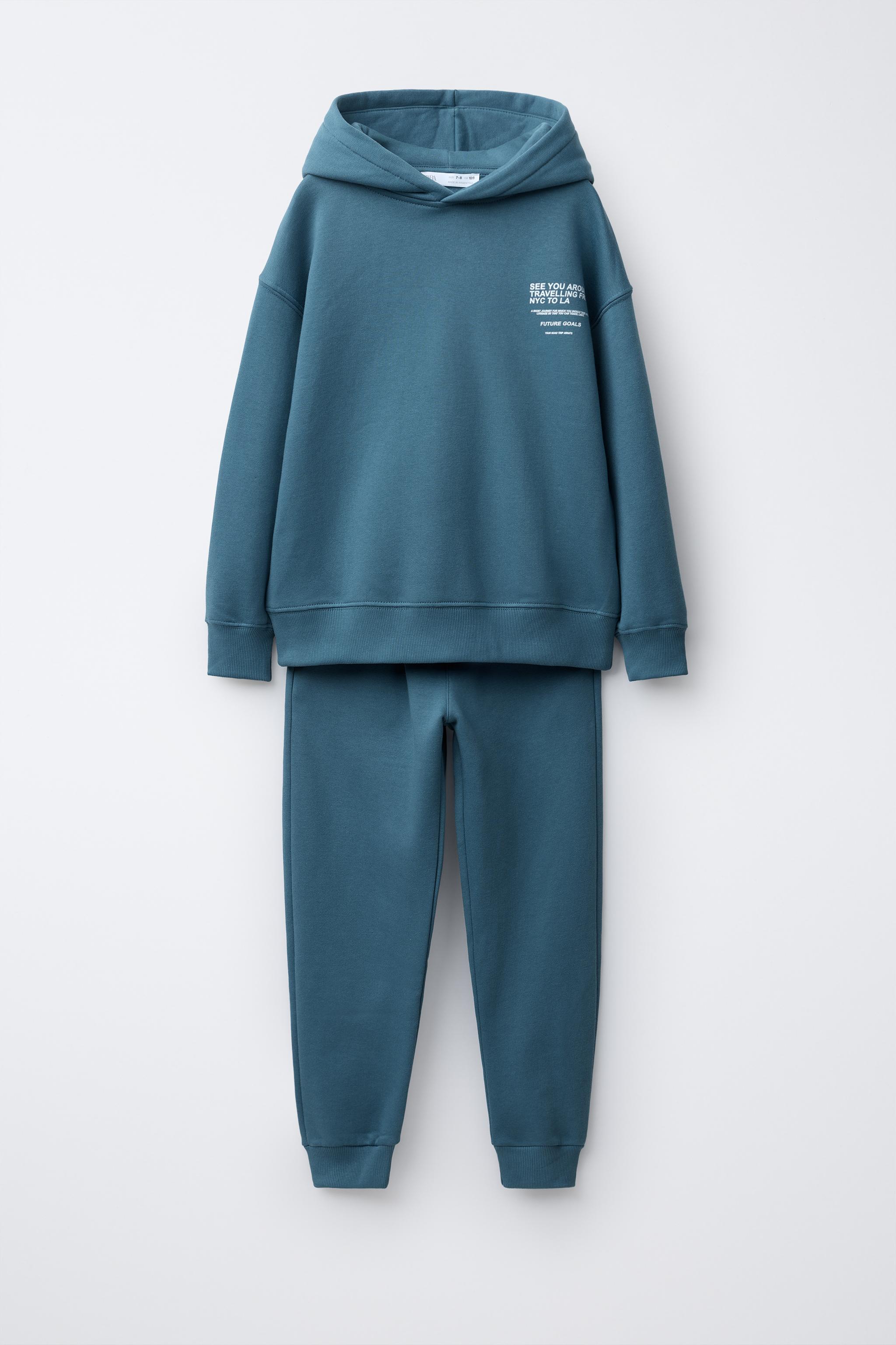 PLUSH HOODIE AND JOGGERS JOGGING SET - Blue | ZARA South Africa