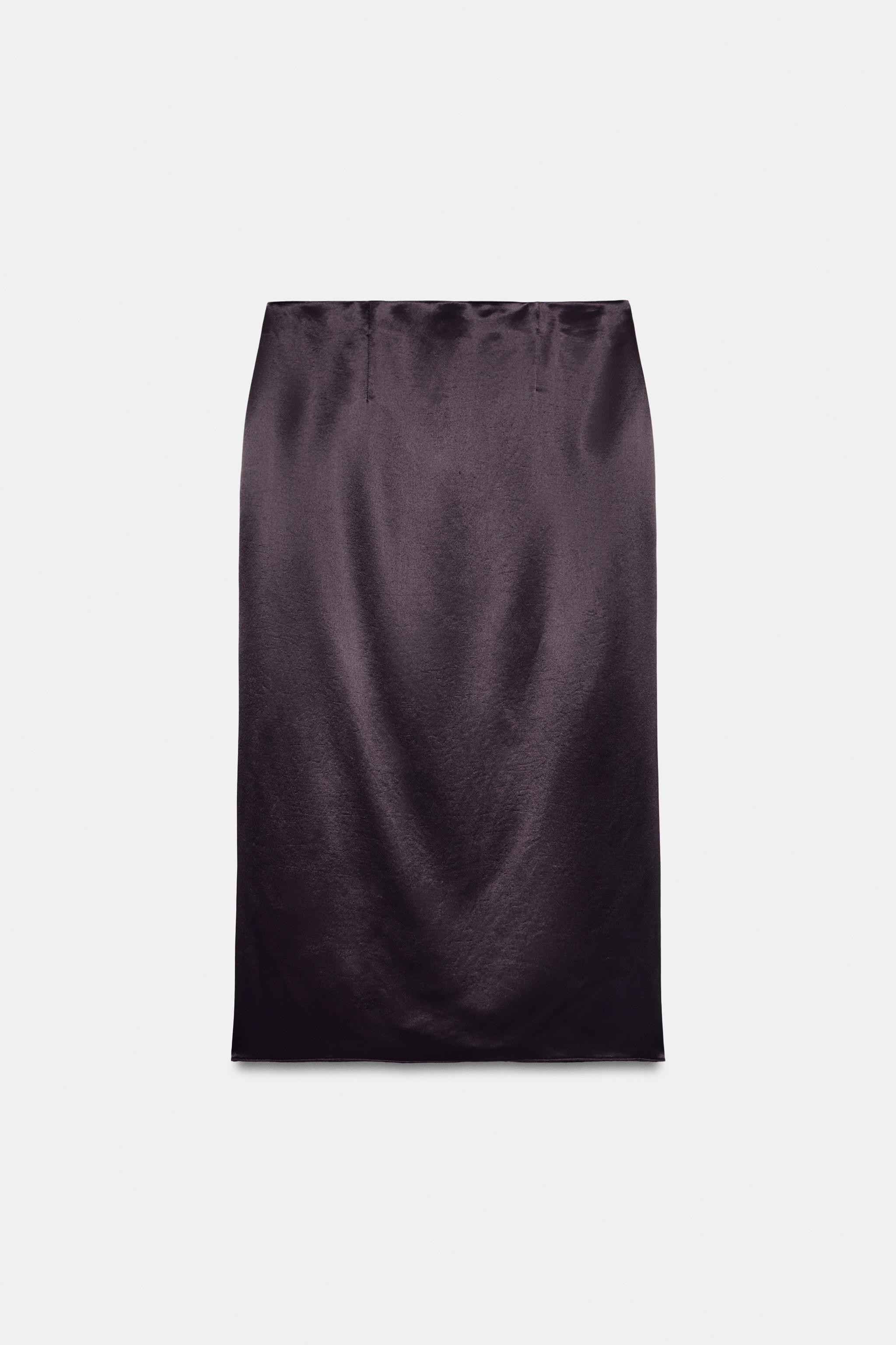 Zara ZW COLLECTION SATEN DÜZ ETEK görsel 6