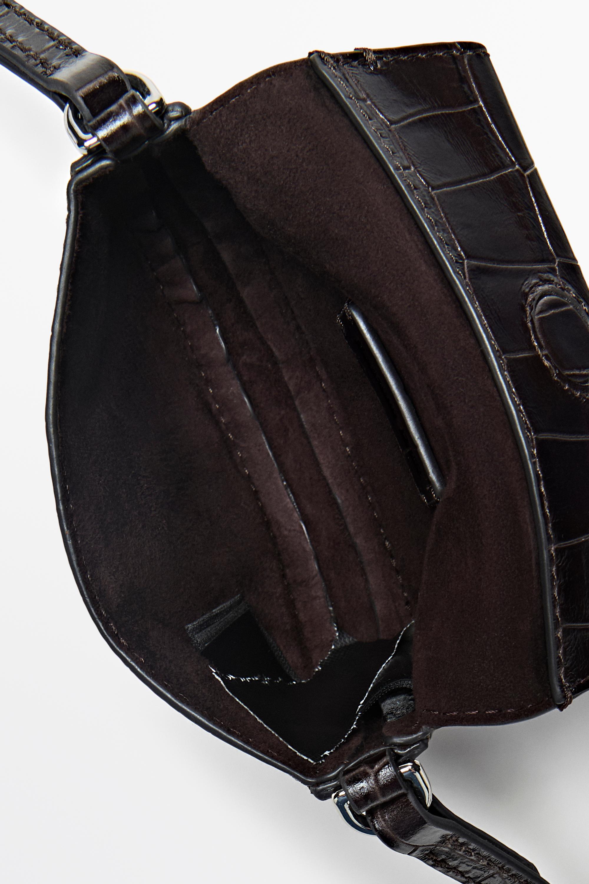 Croco-effect leather mini bag