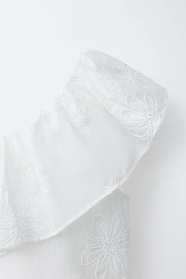 OBERTEIL MIT ASYMMETRISCHEM VOLANT - Weiß von Zara
