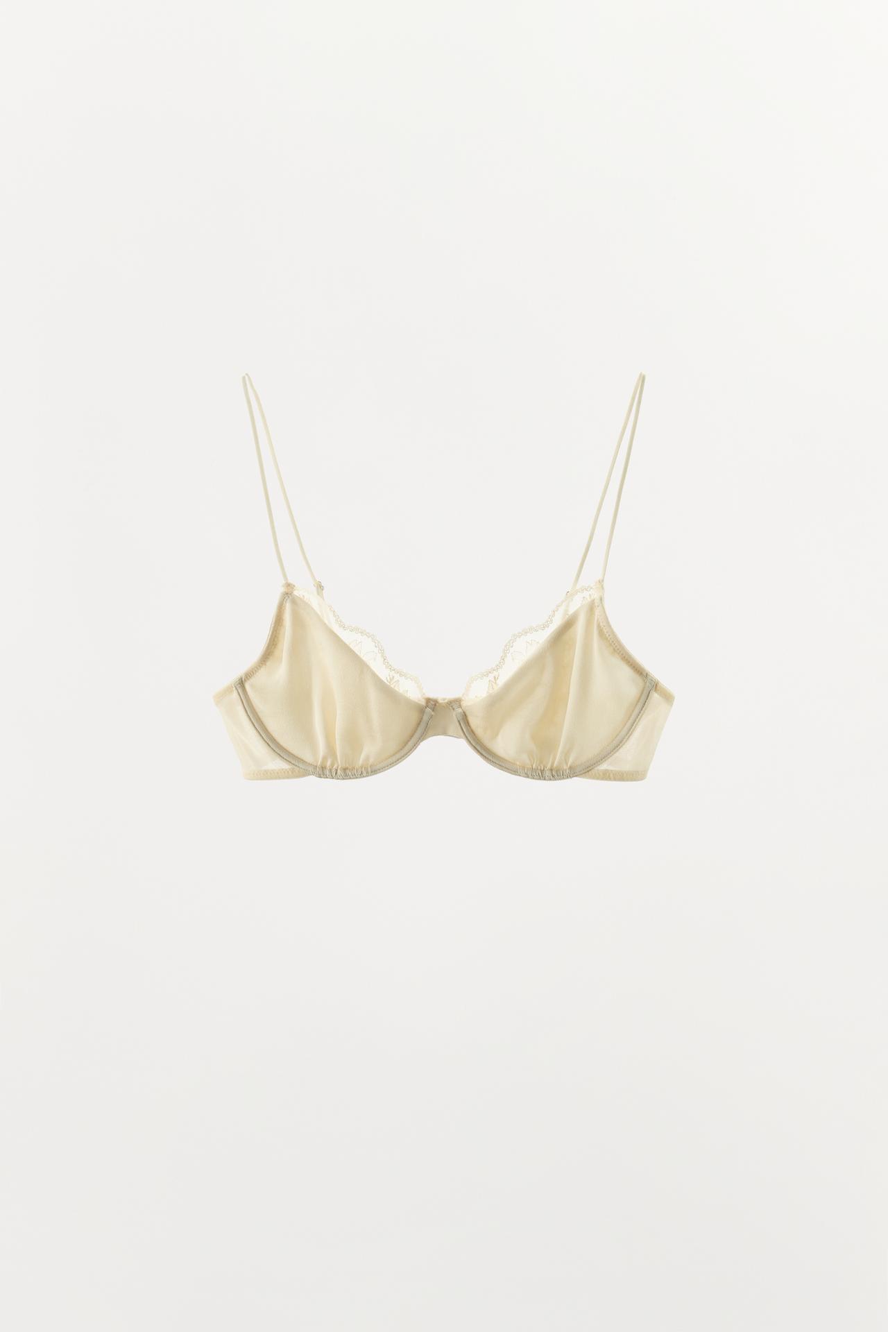 LACE UNDERWIRE BRA — Ecru