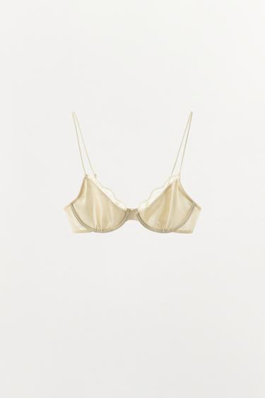 SOUTIEN-GORGE À ARMATURES EN DENTELLE - Écru de Zara