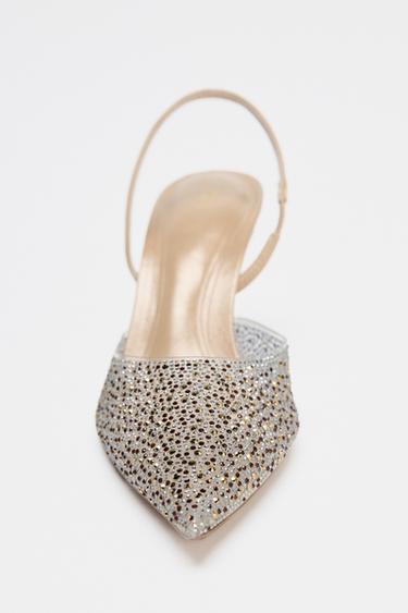 SLINGBACK SHOES WITH RHINESTONES - Beige by Zara - Image 2