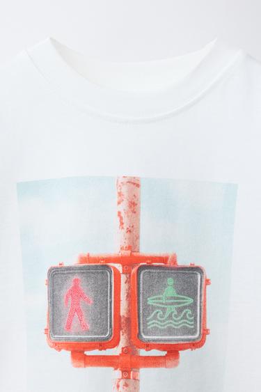 TRAFFIC LIGHT PHOTO T-SHIRT - White by Zara - Image 2