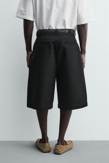 RELAXED FIT PLEATED BERMUDA SHORTS - Black by Zara - Image 2