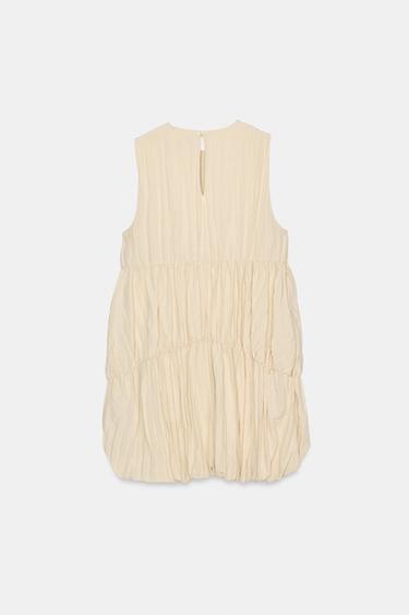 GATHERED BALLOON DRESS - Cream by Zara - Image 5
